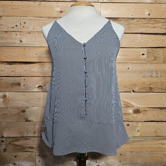 LOFT Black and White Striped Camisole Tank XS - Picture 1 of 7